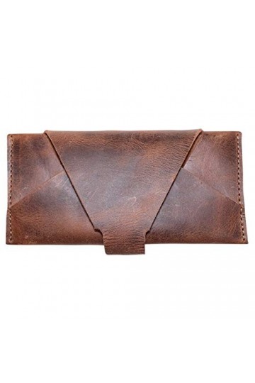 Hide & Drink, Étui de protection en cuir pour lunettes de soleil - Fait main - Marron bourbon, marron, Small