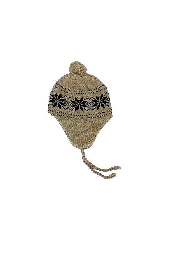 Générique Bonnet PERUVIEN Neuf Tendance NÉPAL Adulte Hommes Femmes Mixte Unisexe DOUBLÉ Doublure Polaire B10 Beige 