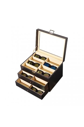 YIORYO Organisateur de lunettes de soleil, boîte de rangement for lunettes, vitrine à 3 couches for lunettes de soleil, organ