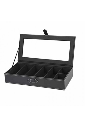 DIXII 5 grilles Portable lunettes de soleil organisateur boîte de rangement bijoux en cuir PU Collection lunettes présentoir 