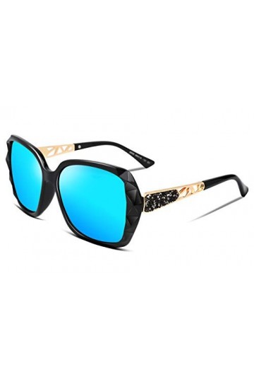 FEISEDY Lunette de Soleil Femme Polarisées Protection UV400 Surdimensionnées Lunettes Classique Grand Cadre Lunettes de Solei