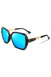 FEISEDY Lunette de Soleil Femme Polarisées Protection UV400 Surdimensionnées Lunettes Classique Grand Cadre Lunettes de Solei