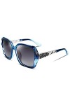 FEISEDY Lunette de Soleil Femme Polarisées Protection UV400 Surdimensionnées Lunettes Classique Grand Cadre Lunettes de Solei