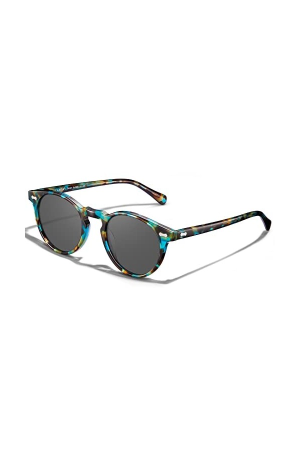 Carfia Lunettes de Soleil Femme Polarisées Mode Rétro Vintage la Protection UV 400 pour Conduire Voyager