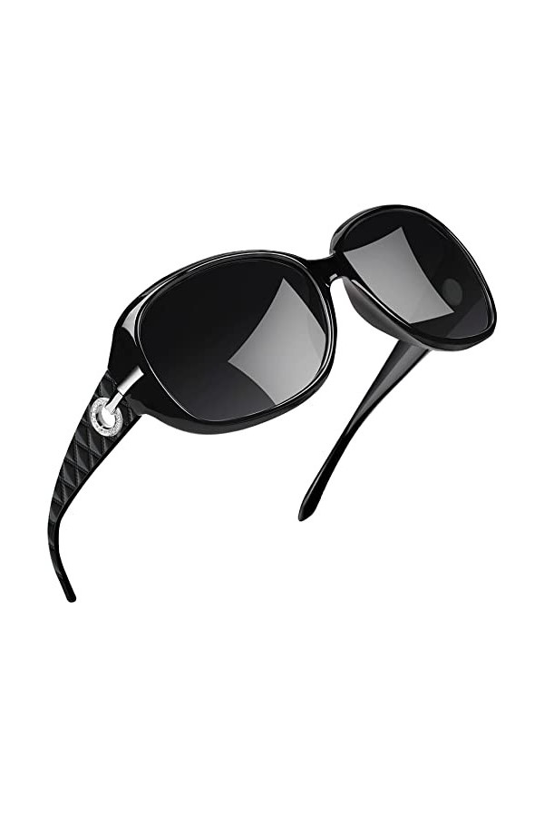 Joopin Lunettes de Soleil Femme Polarisées Grande Cadre Lunette Polarisante Oversize Grosses Lunettes de Soleil Tendance Rétr