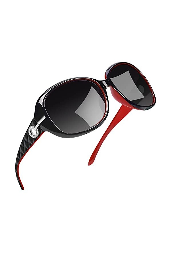 Joopin Lunettes de Soleil Femme Polarisées Grande Cadre Lunette Polarisante Oversize Grosses Lunettes de Soleil Tendance Rétr