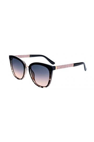 SQUAD Lunettes de soleil Pour Femme, Des lunettes La demoiselle Carré Bleu Rose Dégradé avec des paillettes roses