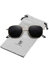 SOJOS Lunettes de Soleil Moderne Géométrique Métal Temples Minces Polarisé Lentille Plate Hexagonal pour Femmes et Hommes SJ1