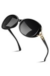 Sunier Lunettes de Soleil Femme Polarisées, Lunettes de Soleil Surdimensionnées Mode, Protection UV400