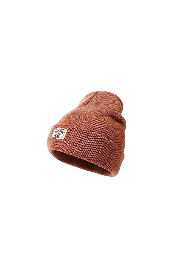 Bonnet pour Homme Femme Unisexe Winter Beanie Hat Chapeau de Crâne à Revers Chunky Knit Cuffed Bonnet Élastique Tricoté Doux 