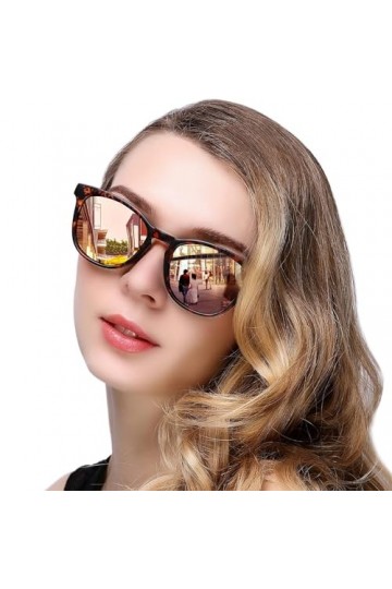 KANASTAL Lunettes de Soleil Polarisées pour Femme Mode 100% Protection UV400 Lunettes de Soleil Femmes Rond Oeil de Chat Uniq