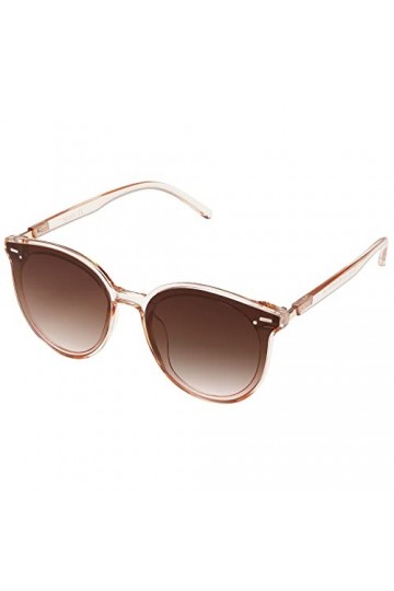 SOJOS Lunettes de Soleil Ronde pour Femme Fashion Nouveau Modèle SJ2067 avec clair Marron Cadre/Marron Polarisé Lentille