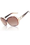 CGID Lunettes de Soleil Femme Polarisées Retro Grand Cadre Designer surdimensionné Protection UV400 Avec Strass MJ85