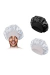 Satin Bonnet, Bonnet de Nuit en Satin pour Femme, Bonnet de Sommeil en Soie, Bonnet de Nuit Bonnet, 2 pièces réglables en Soi
