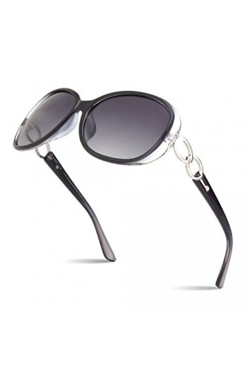 Sunier Lunettes de Soleil Femme Polarisées Grand Cadre Designer surdimensionné Protection UV400