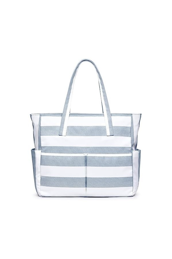 oscaurt Sacs de plage pour femmes, sac de plage imperméable avec 9 poches, grand sac fourre-tout avec fermeture éclair, essen