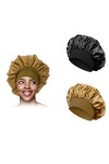 Satin Bonnet, Bonnet de Nuit en Satin pour Femme, Bonnet de Sommeil en Soie, Bonnet de Nuit Bonnet, 2 pièces réglables en Soi