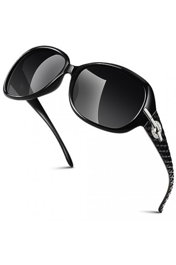 GQUEEN Lunettes de Soleil Femme Polarisée Surdimensionnées Protection UV400 Mode et Lunette de Soleil Classique Grand