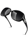 GQUEEN Lunettes de Soleil Femme Polarisée Surdimensionnées Protection UV400 Mode et Lunette de Soleil Classique Grand