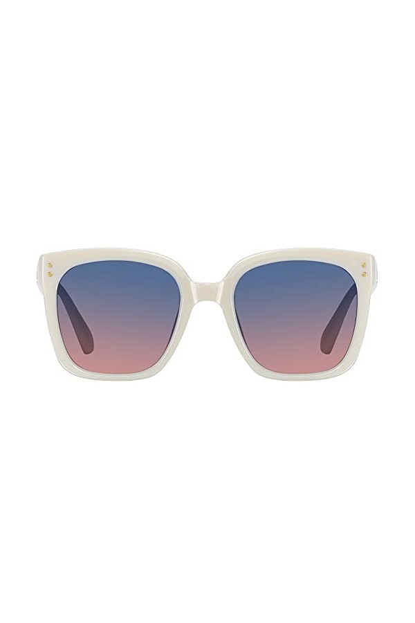 H HELMUT JUST Lunette de Soleil pour Femme de Forme Grand Carré avec Verres Polarisées pas Cher Noir
