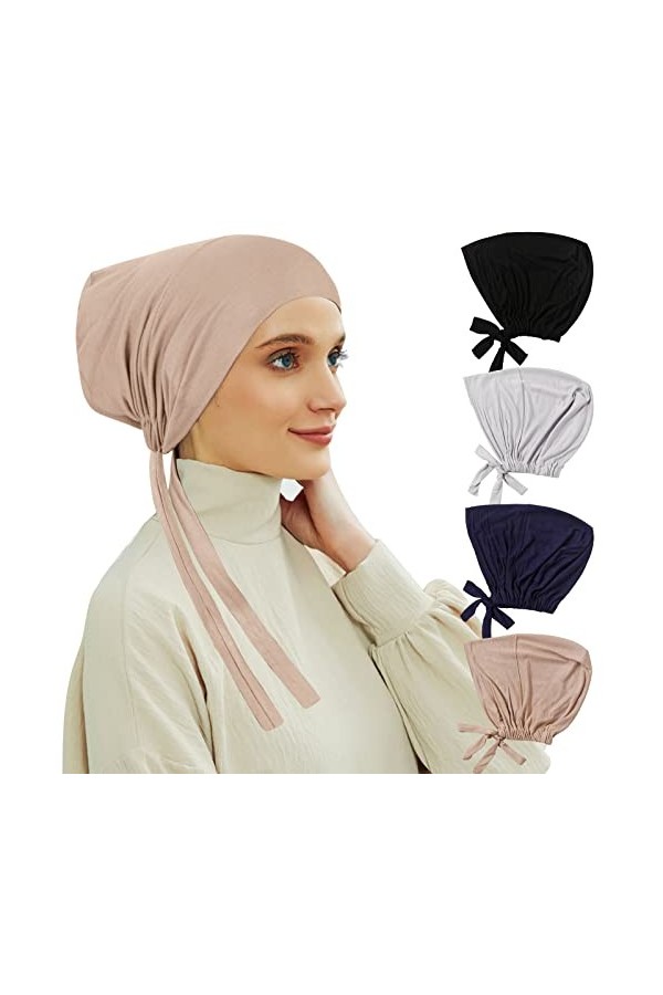 VGMANNTA Bonnet Hijab Bonnet Turban Bonnet Hijab Femme Bonnet Sous Hijab Hijab Foulard Femme Musulmane Bonnet Turban Femme Hi