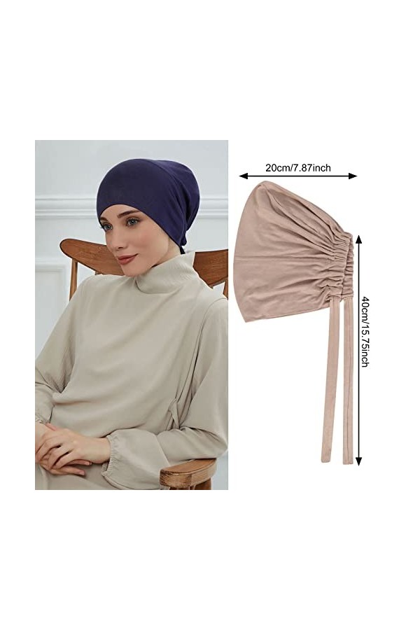 VGMANNTA Bonnet Hijab Bonnet Turban Bonnet Hijab Femme Bonnet Sous Hijab Hijab Foulard Femme Musulmane Bonnet Turban Femme Hi