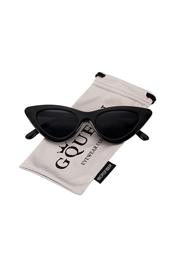 GQUEEN Lunette de Soleil Femme Vintage au style des yeux de chat, les lunettes offrent une protection contre les rayons UV et