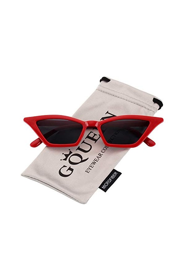 GQUEEN Lunette de Soleil Femme Vintage au style des yeux de chat, les lunettes offrent une protection contre les rayons UV et