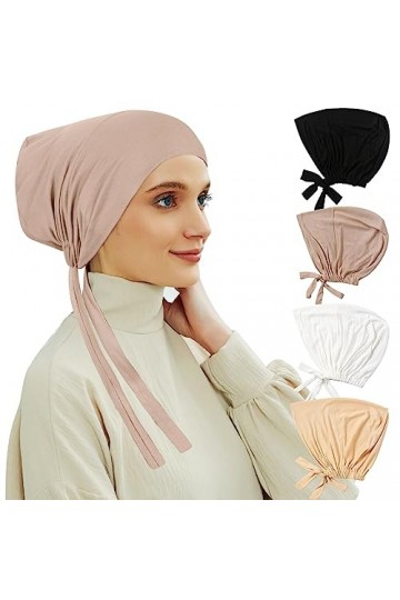 VGMANNTA Bonnet Hijab Bonnet Turban Bonnet Hijab Femme Bonnet sous Hijab Hijab Foulard Femme Musulmane Bonnet Turban Femme Hi