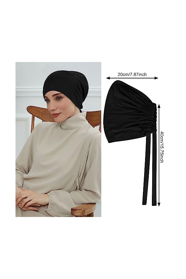VGMANNTA Bonnet Hijab Bonnet Turban Bonnet Hijab Femme Bonnet sous Hijab Hijab Foulard Femme Musulmane Bonnet Turban Femme Hi