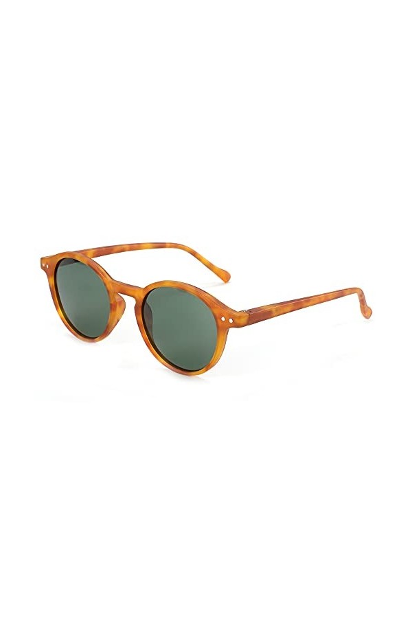 ZENOTTIC Lunette de soleil polarisé Rétro Classique Ronde Rétro Lunettes de soleil UV400 Cadre&nbsp;Homme Femme TORTUE MATTE + MA