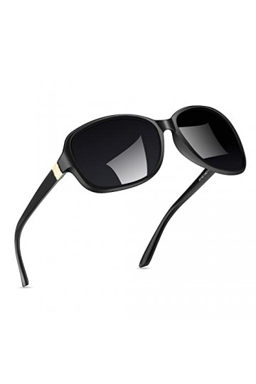 SIPHEW Lunettes de Soleil Femme Polarisées，solaire pour lunettes de vue verres polarisants retro designer ultra légères UV400