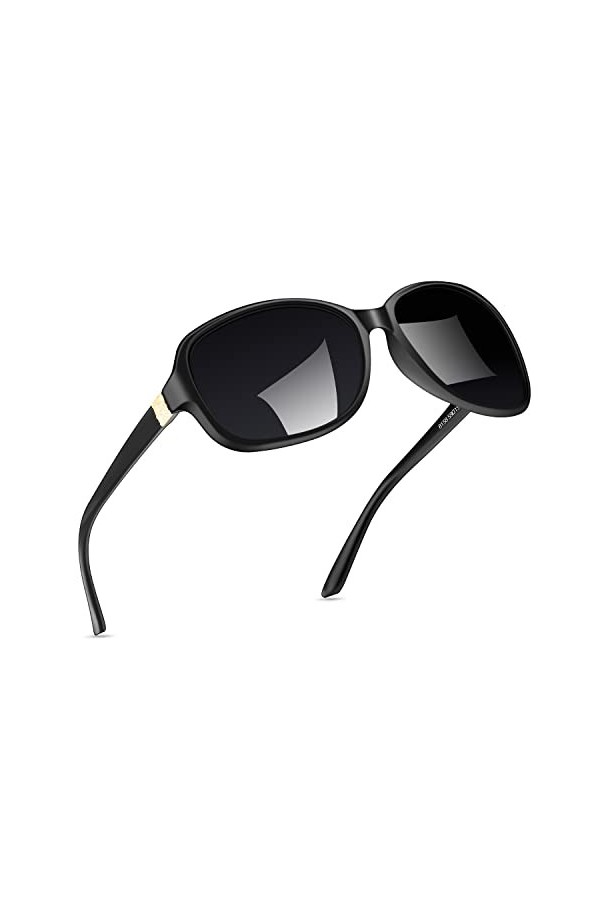 SIPHEW Lunettes de Soleil Femme Polarisées，solaire pour lunettes de vue verres polarisants retro designer ultra légères UV400