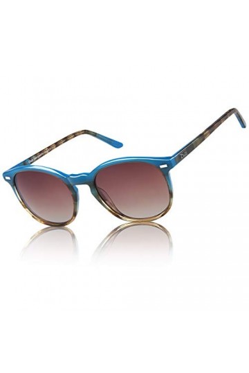 DUCO Lunettes de Soleil Femme Polarisées Mode Rétro Vintage la Protection UV 400 pour Conduire Voyager DC1230 Bleu clair 