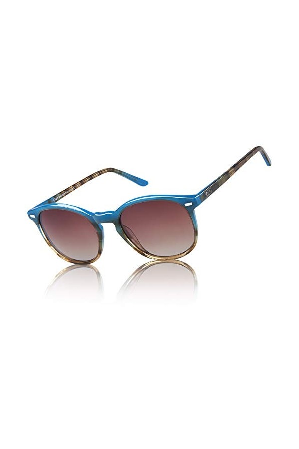 DUCO Lunettes de Soleil Femme Polarisées Mode Rétro Vintage la Protection UV 400 pour Conduire Voyager DC1230 Bleu clair 