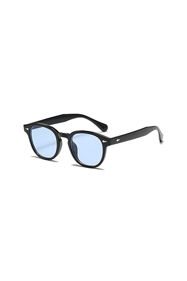 LHSDMOAT Lunettes de soleil unisexe vintage, lunettes de soleil rondes rétro Johnny Depp pour hommes femmes, lunettes de sole