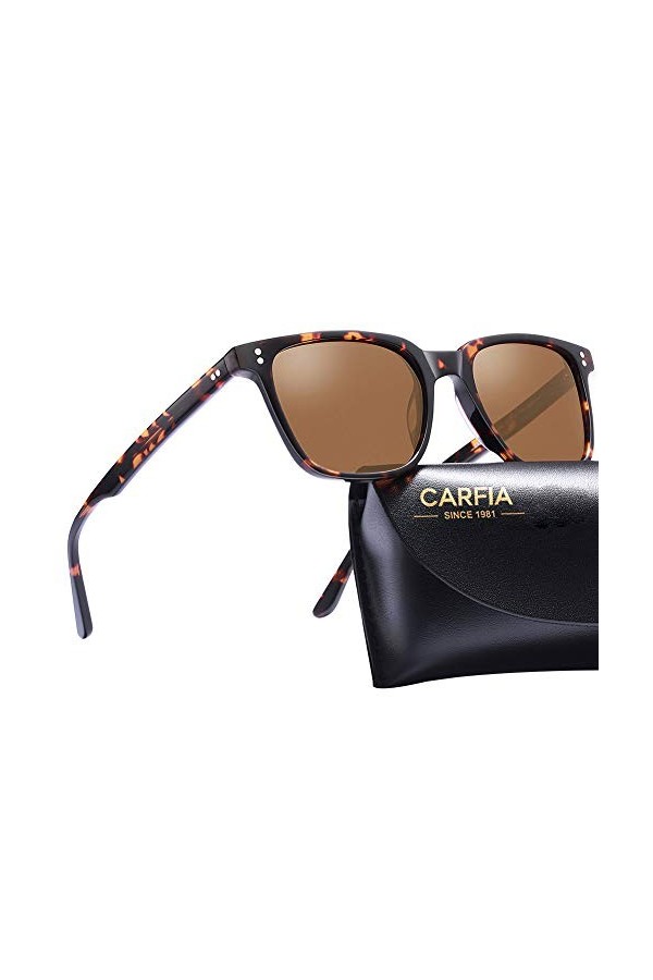Carfia Vintage Lunettes de Soleil Femme Polarisées Protection UV400 Cat.3 Anti Fatigue Oculaire Voyage Conduite Plage
