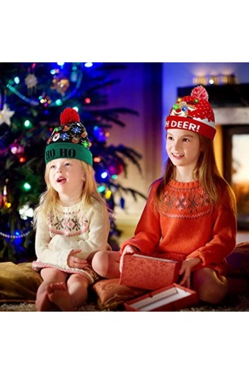 Diealles Shine Bonnet Noel Lumineux, Hiver Bonnet Beanie, Chaud Chapeau Tricoté, Bonnet en Tricot pour Unisex Costume Décorat
