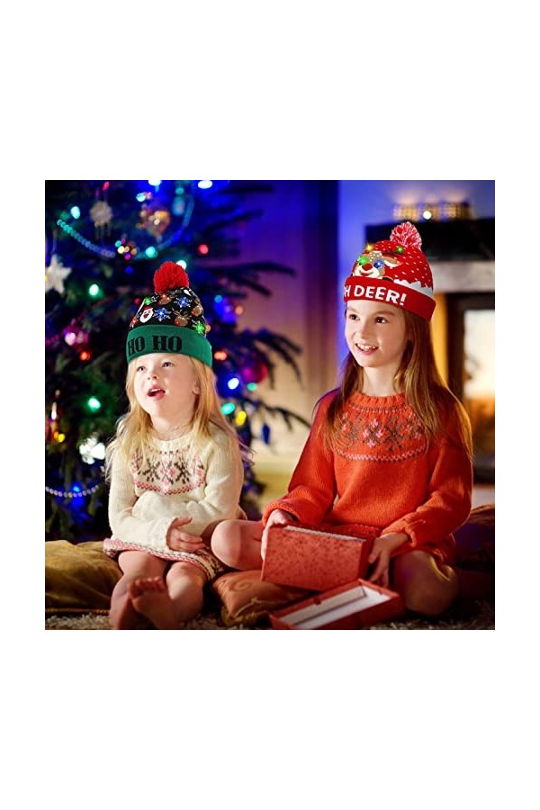 Diealles Shine Bonnet Noel Lumineux, Hiver Bonnet Beanie, Chaud Chapeau Tricoté, Bonnet en Tricot pour Unisex Costume Décorat