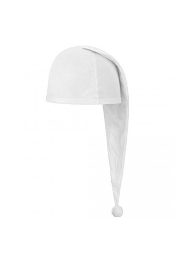 Lipodo Bonnet de Couchage Blanc de 56 cm de Long - Hommes et Femmes - Bonnet de Nuit en Coton - Chapeau Pompom - Taille Uni