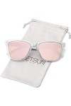 MEETSUN Lunettes de soleil polarisées pour femmes, hommes, style design rétro classique noir, 54 
