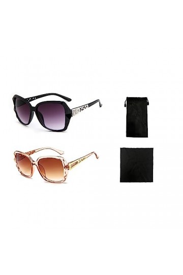 TAFACE 2 lunettes de soleil pour femmes à la mode, 1 chiffon pour lunettes et 1 sac à lunettes, lunettes de soleil pour femme