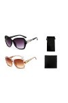 TAFACE 2 lunettes de soleil pour femmes à la mode, 1 chiffon pour lunettes et 1 sac à lunettes, lunettes de soleil pour femme