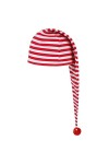 Lipodo Bonnet de Couchage Blanc de 56 cm de Long - Hommes et Femmes - Bonnet de Nuit en Coton - Chapeau Pompom - Taille Uni