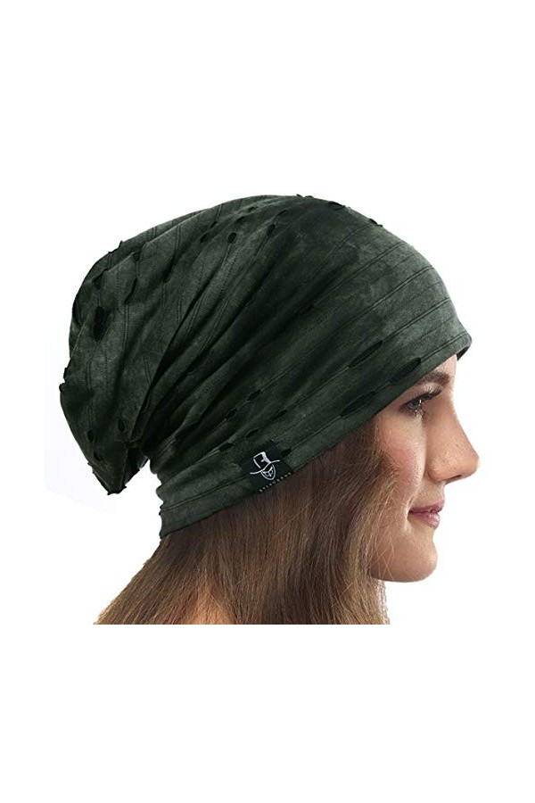 VECRY Femmes Slouchy Bonnet Mince Été Calotte Turban Doux Dormir Chimio Chapeaux 1 Noir 
