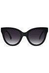 SOJOS Lunettes De Soleil Rétro Vintage Œil de chat Oversize Femmes Designer Lunettes HOLIDAY SJ2074 Avec Monture Noir/Verre G