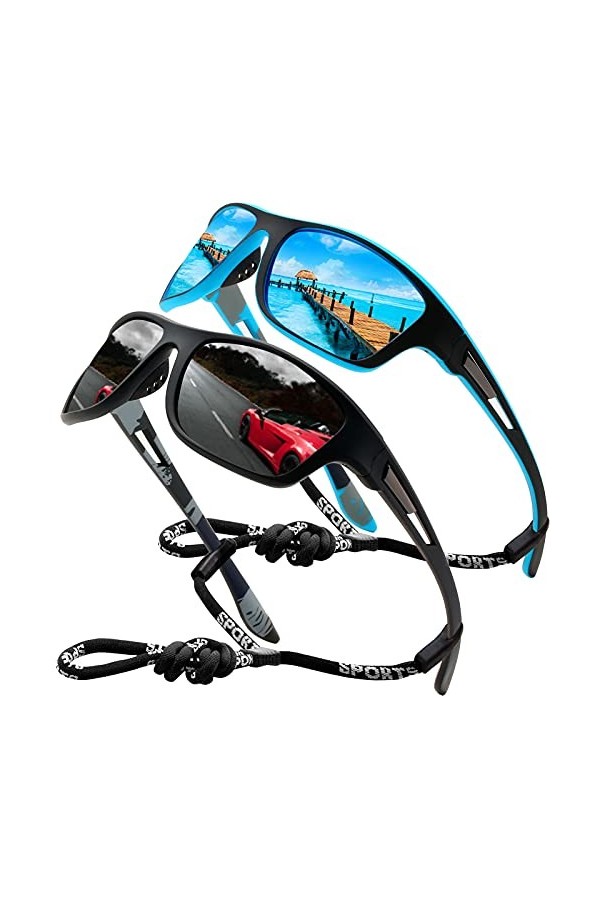 Lunettes de soleil polarisées pour hommes femmes/Cool Fishing Conduite Pêche Escalade lunettes Sunglasses UV400 Protection CA