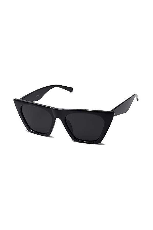 SOJOS Lunettes De Soleil Rétro Œil de chat Polarisé Pour Les Femmes Style de mode Sunnies Bella SJ2115 Avec C1 Monture Noir/V