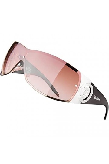 Verdster Lunettes de Soleil Oversize pour Femme Tendance Lunettes Soleil Enveloppantes Non Polarisées Large Cosmo