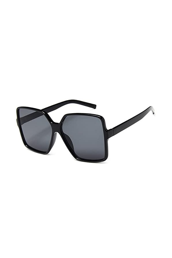 Dollger Lunettes de soleil carrées surdimensionnées pour femme, grand et large, tendance, pour homme, protection UV 100% unis